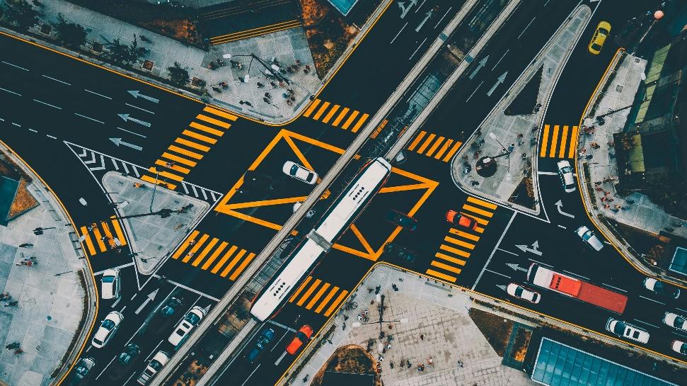 Free Aerial Photo of City Street and Buildings Stock Photo